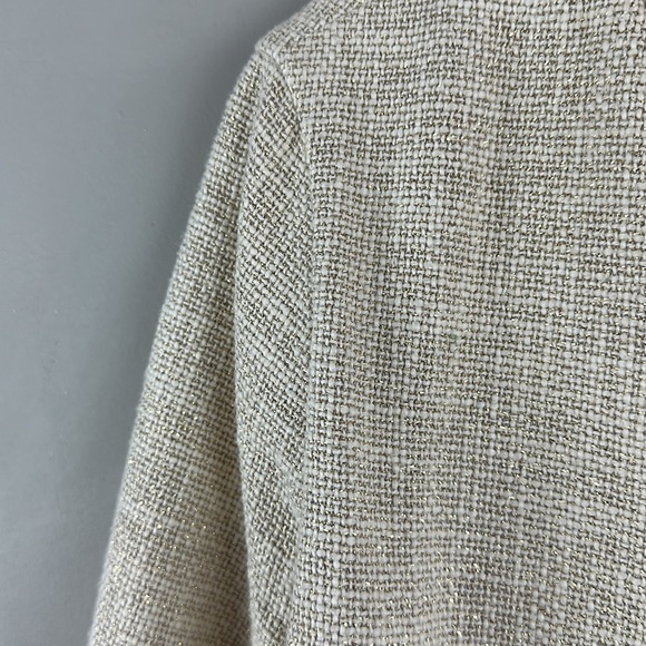 Vilagallo Womens Juliet Beige Cotton Blend Coat Multicolored Fringe Sz XS Resort - Picture 15 of 16